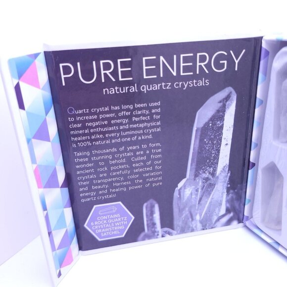 Pure Energy Natural Quartz Crystals Healing Meditation Satchel Natural Stones - Picture 3 of 8
